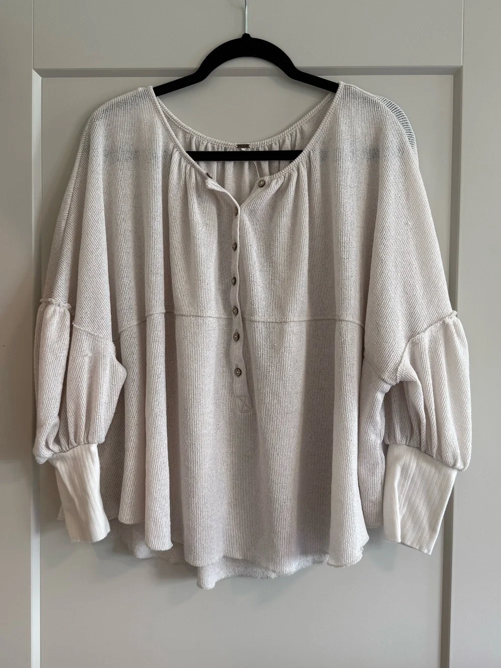 Free People Marla Henley Top Cream, size XS, like new!